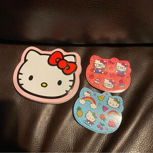 McDonald's Hello Kitty Tin and Sticker Set - Pink, Red, and Blue